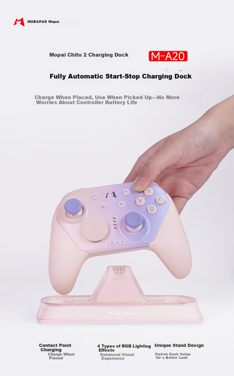 MOBAPAD Chitu 2 Controller Charging Dock Smart Start-Stop RGB Lighting Compatible with Chitu 2 Series Products Black 1