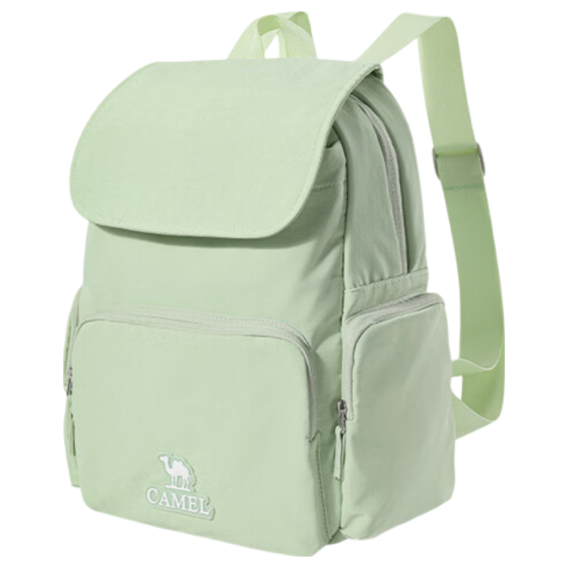 CAMEL Large Capacity Backpack College Student Hiking Travel Outdoor Casual Laptop Bag Light Mineral Green
