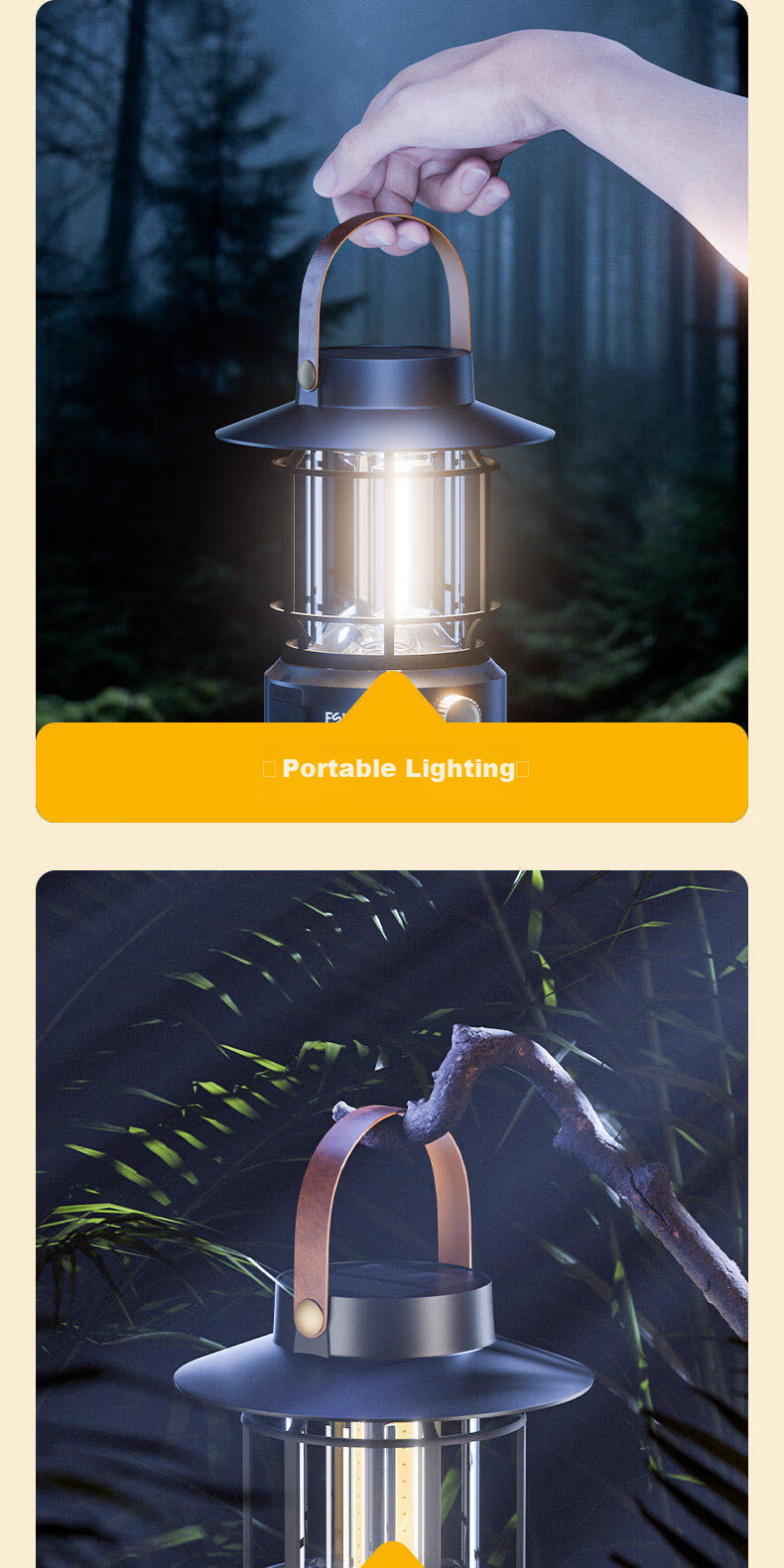 FSL Foshan Lighting Solar Outdoor Camping Garden Rural LED Lamp JD Self-operated Long Battery Life 12