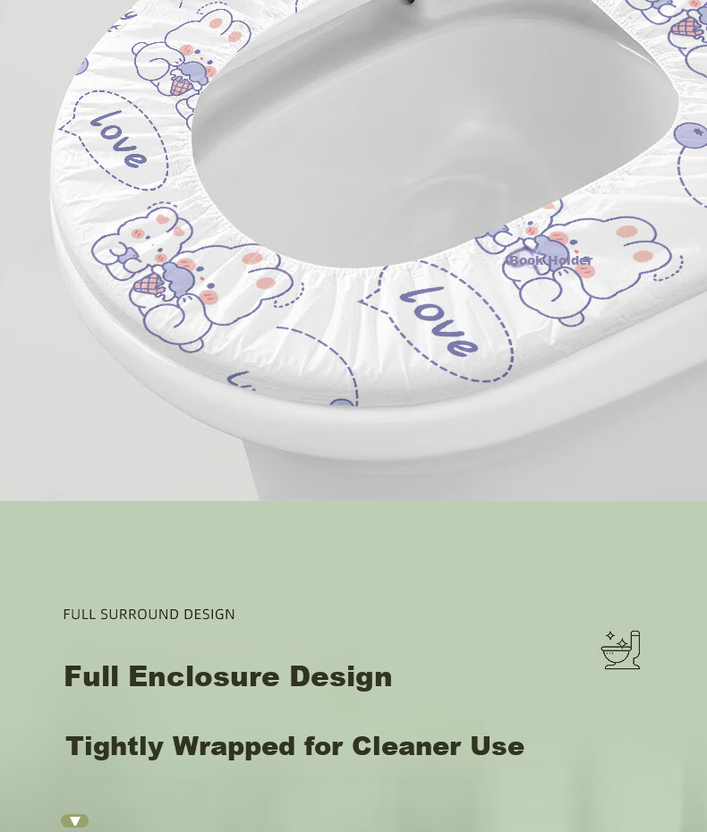 JAJALIN Disposable Toilet Seat Covers Non-woven Fabric Printed Travel Hotel Home Toilet Seat Cushion 10-Pack 11