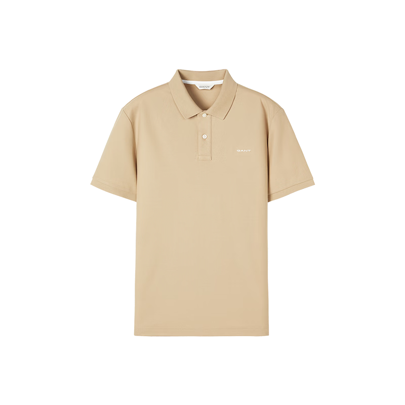 GANT Intelligent Polo 100% Cotton Summer Men's Skin-friendly Antibacterial Short Sleeve T-shirt Light Khaki M