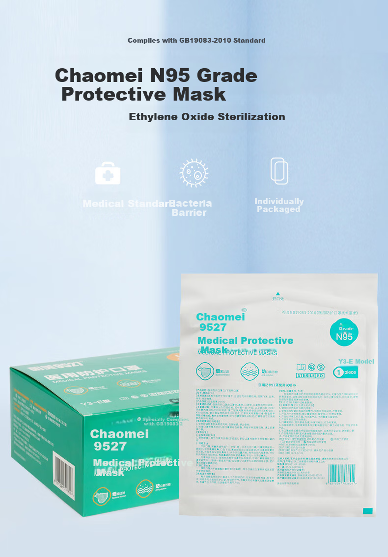 CM Chaomei N95 Mask 3D Protective Adult Face Mask Y3-E Type White Individually Packaged 2