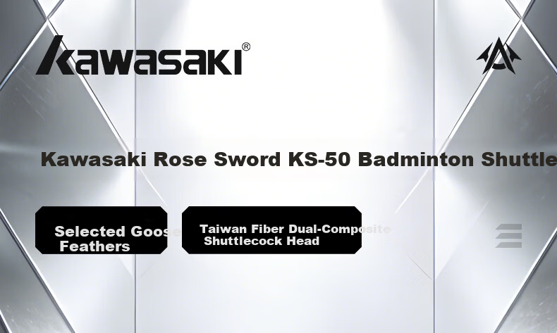 KAWASAKI Durable Feather Badminton Shuttlecock KS50 Stable Flight Training Club Goose Feather Shuttlecock Speed 77 1
