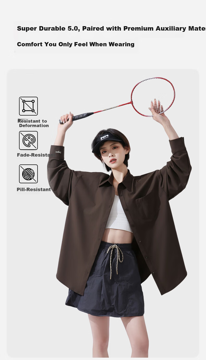 Combo Loose-Fit Sun Protection Shirt for Women, UV-Resistant Office and Outdoor Sports Ice Silk Sunscreen Top 6