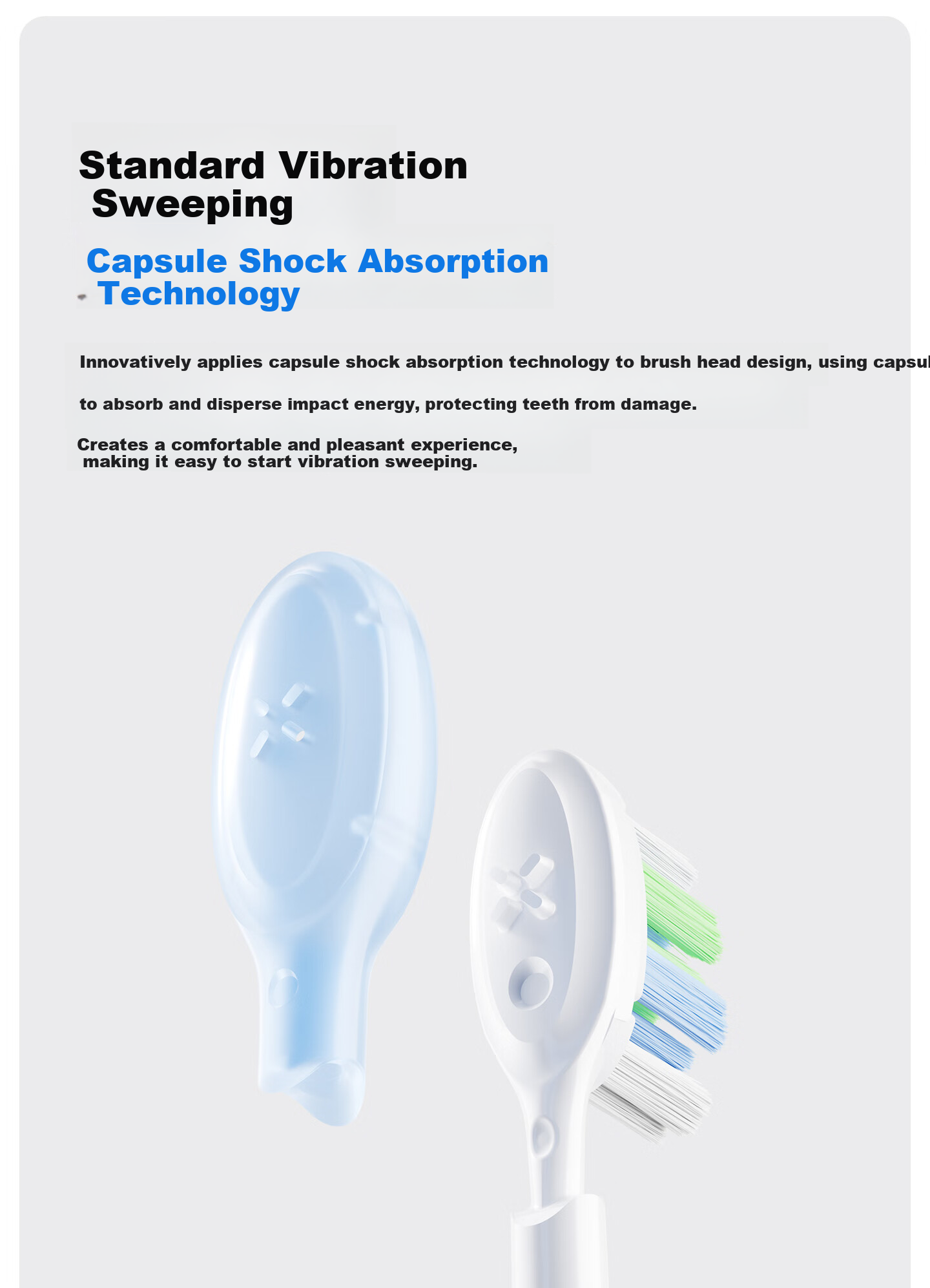 Infly T32/T34 Series Electric Toothbrush Heads - Transparent Gum Care Type - Pack of 2 4