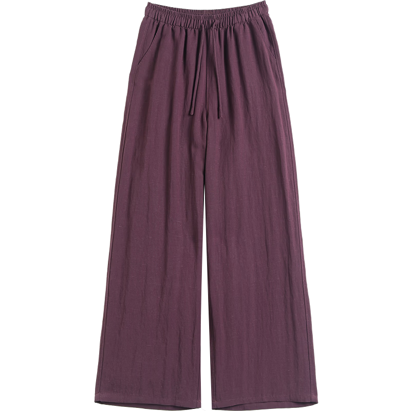 Demana Linen Lyocell Blend Spring Cropped Elastic Waist Straight Loose Casual Pants for Women High-End Feel