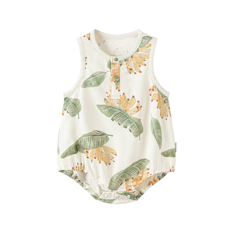 Babylove Bobo Fruit Tea Baby Romper Summer Thin Bamboo Cotton Camellia Breathable Sleeveless Triangle Jumpsuit