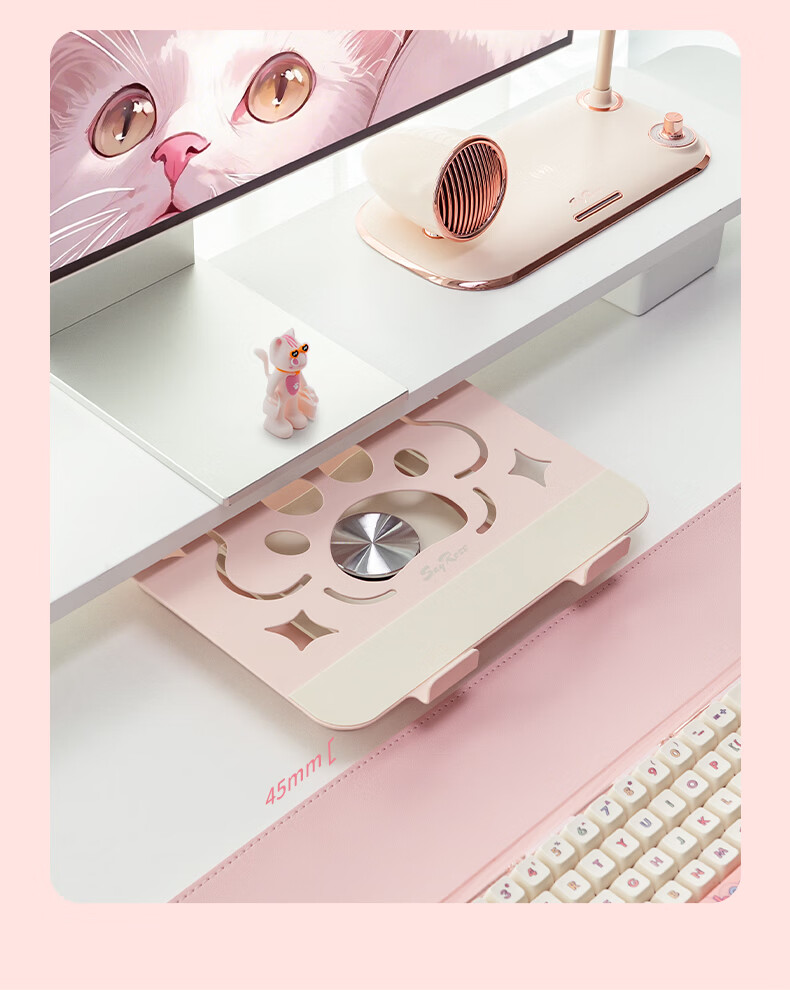 SayRose Gift Notebook Stand Laptop Stand Flexible Cute Cat Paw Adjustable Hover Stand 360° Rotating Cooler Riser Cat Paw Stand Birthday Gift 14