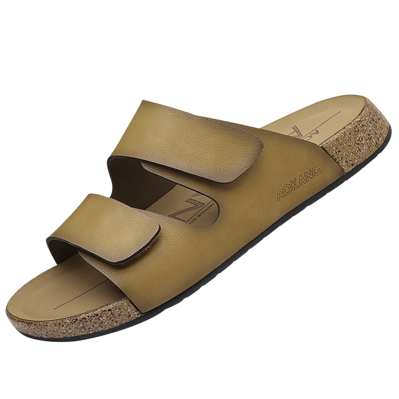 Aokang Summer Men's Casual Beach Sandals Khaki Size 38