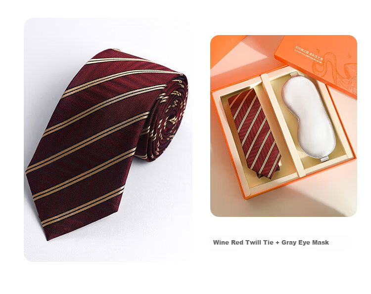 Hangsilk Silk Tie and Eye Mask Business Men's Set Gift Box for Dad and Husband Birthday Holiday Gift 11
