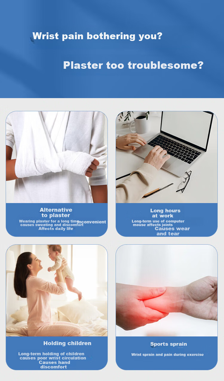 Tuobuzhe Wrist Joint Support Brace Wrist Fracture Protector Tendonitis Wrist Guard Anti-Sprain Recovery Rehabilitation 2