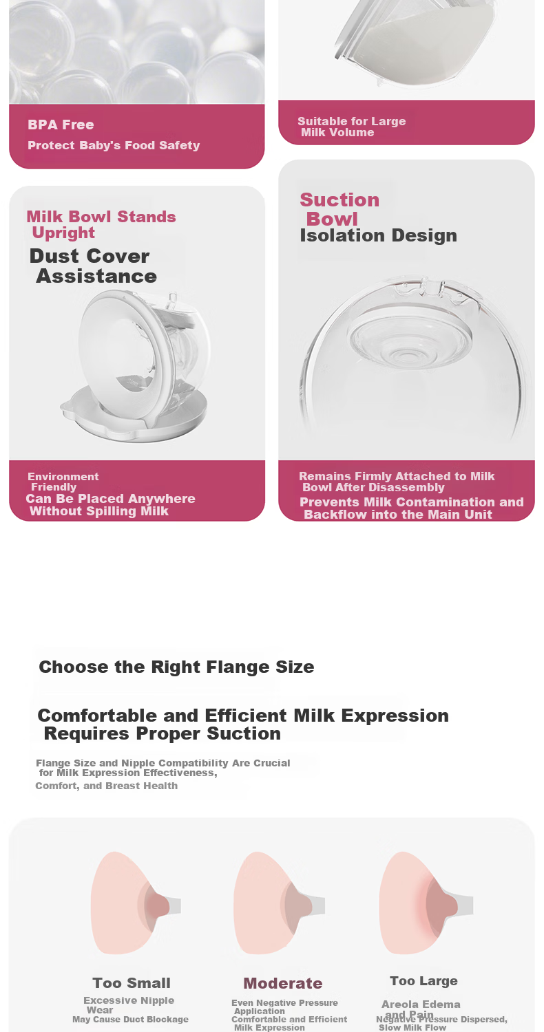 Momcozy S12Pro+ Double Electric Hands-Free Breast Pump Silent Portable Easy-Clean Cat Ear Cups 2-Pack 10