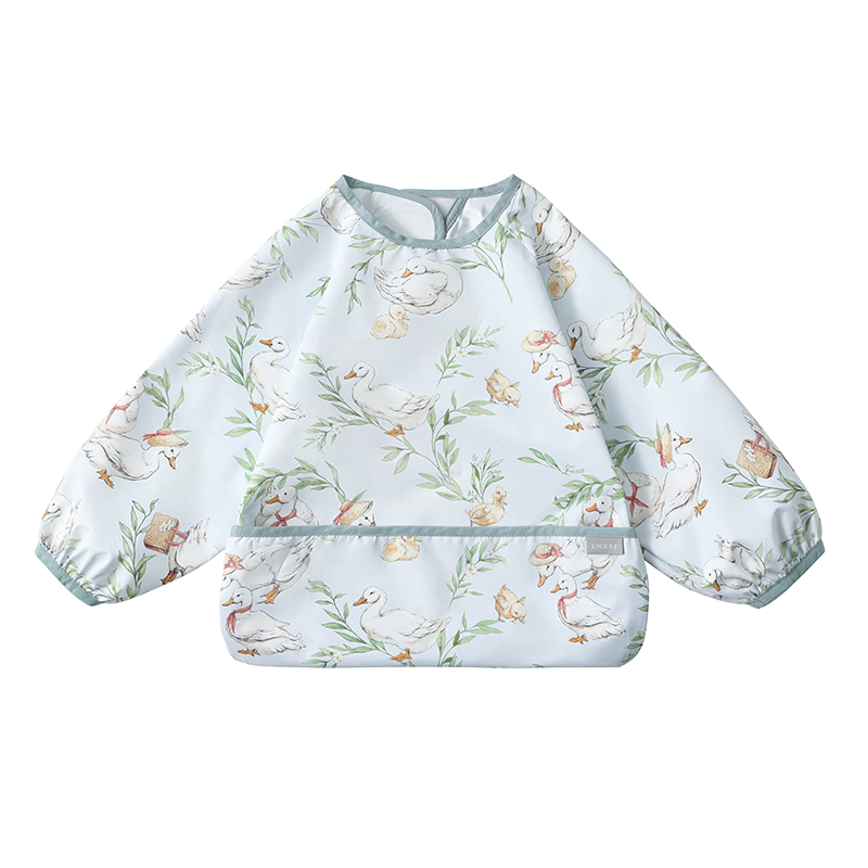 EMXEE Baby Feeding Bib Waterproof Anti-Dirt Reversible Toddler Apron Autumn Kids Preschool Bib