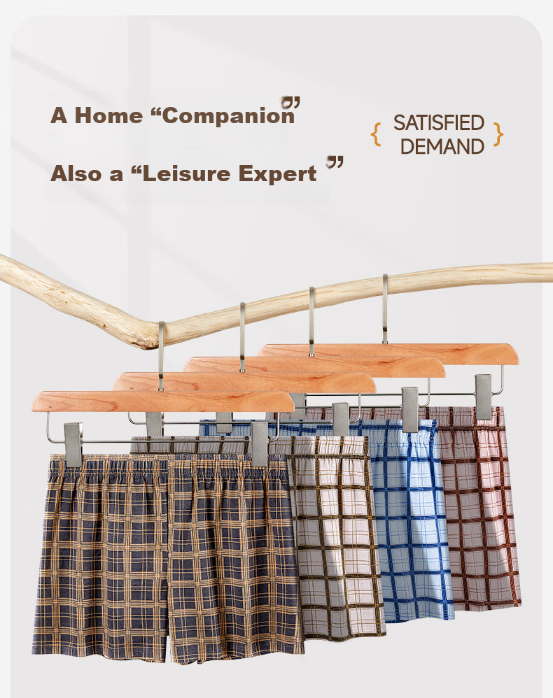 Romon Men's Cotton Antibacterial Loose Comfortable Boxer Briefs Homewear Plus Size Breathable Sleep Shorts 3-Pack 10