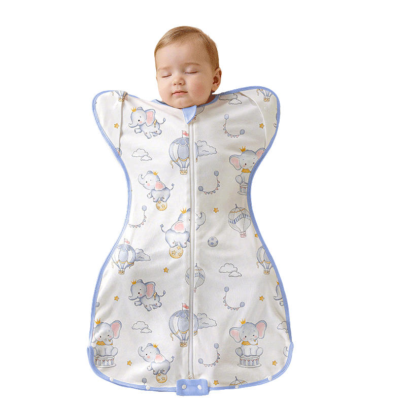 Kidsneed Baby Anti-Startle Sleep Sack Newborn Swaddle Sleep Bag Infant Spring Summer Cotton 0-6 Months Tummy Protection Kick-Proof Blanket