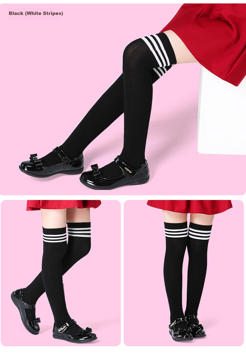 Barbie Kids Over-the-Knee Long Socks Spring Summer Mesh Girls Mid-Calf High Socks White School Uniform Style 8