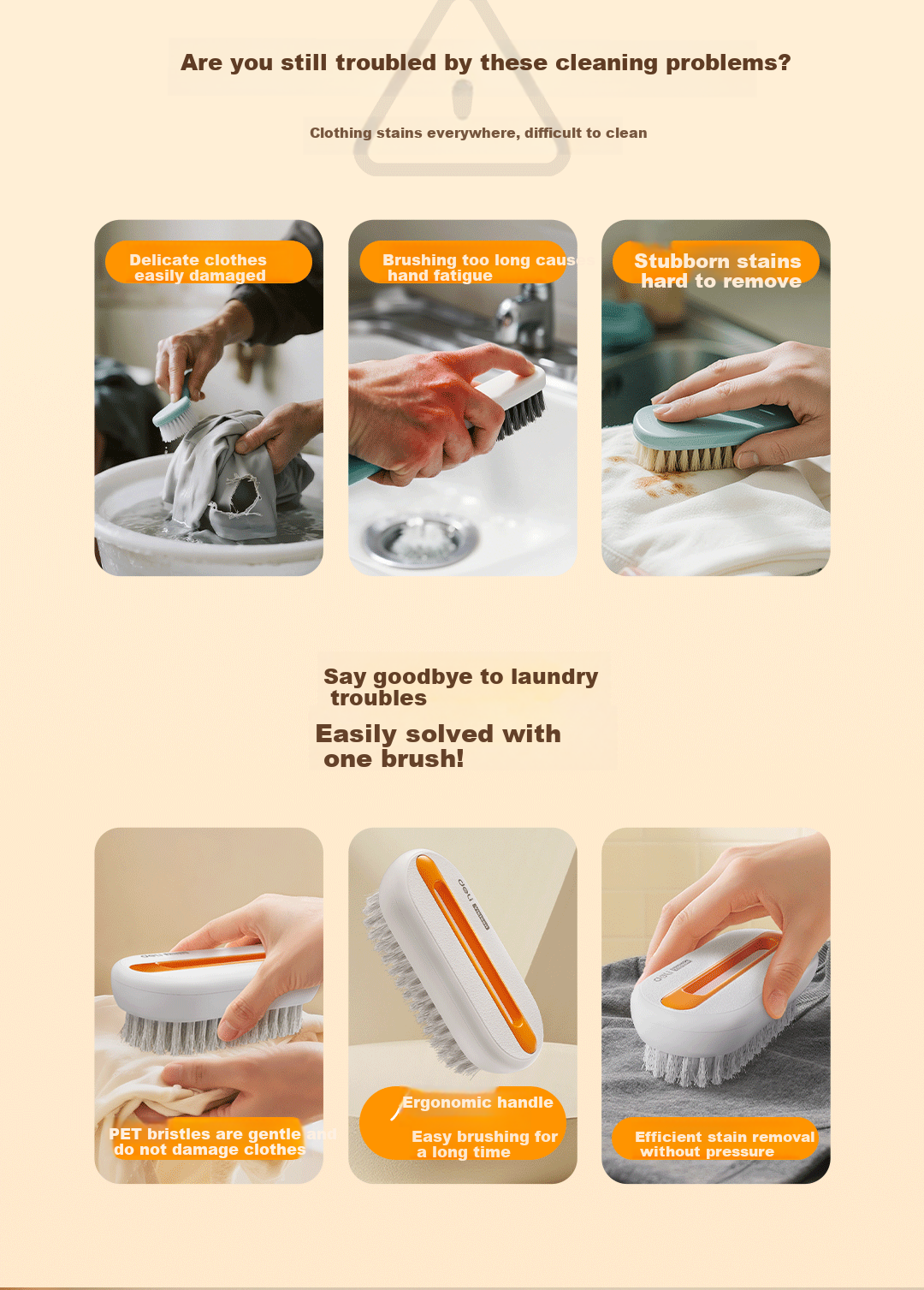 Deli Multifunctional Bed Brush Soft Bristle Sofa Brush Bedroom Household Carpet Cleaning Broom Dust Removal Brush 2