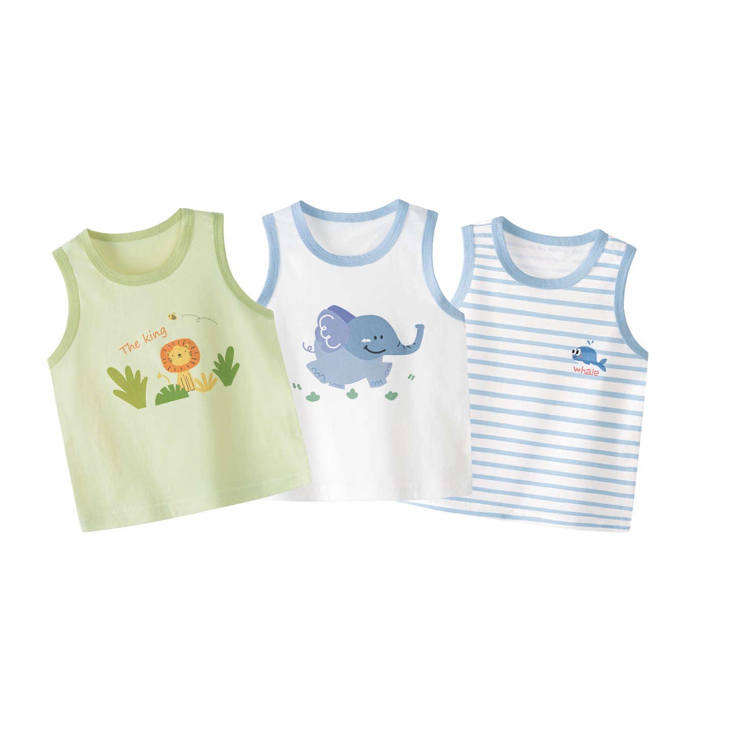 Tonglian Chuxin Baby Vest 3-Pack Summer Bamboo Cotton Sleeveless Thin Outerwear Infant Toddler Girls Children's Top