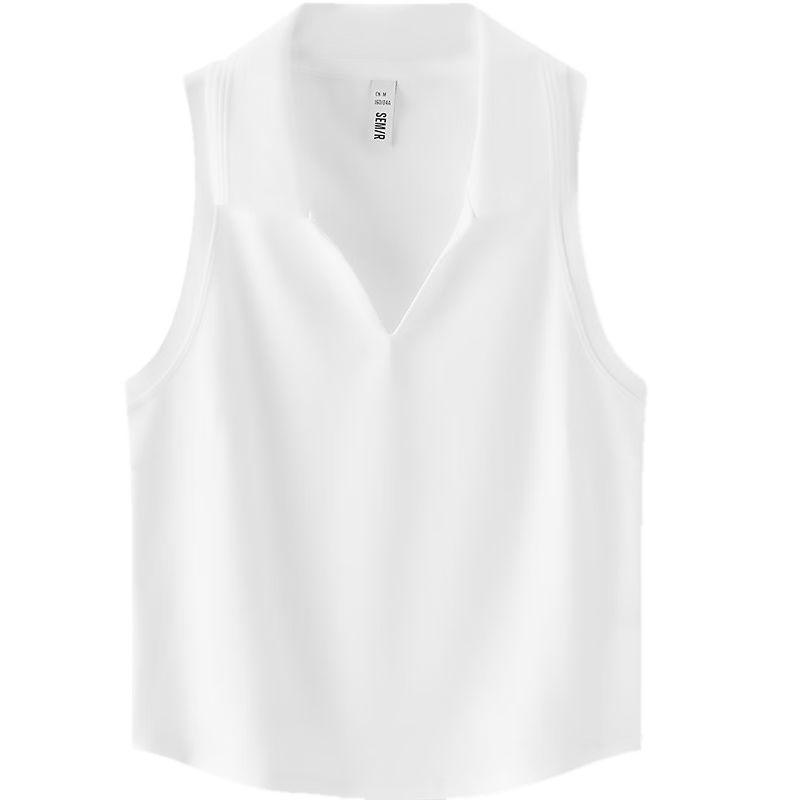 Semir Women's Summer Short Polo Collar Slim Solid Color Vest 2026 Casual Simple Top 109326102004