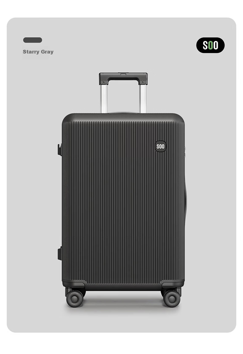 SOO 22-inch Luggage Suitcase for Women, Small Travel Trolley Case for Men, Durable with Password Lock, Starry Gray 13