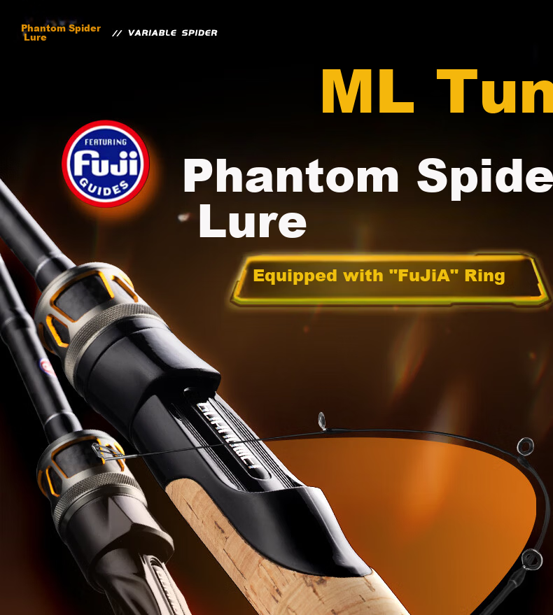 GW 2.1m ML Straight Handle Phantom Spider Lure Fishing Rod Universal Bass Pike Blackfish Long Cast Spinning Rod 1