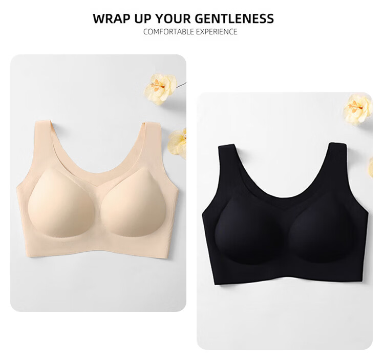 Modal 2-Pack Seamless Wireless Bra with Fixed Latex Cups, Tank Top Style, Push-Up Sports Bra in Nude Pink 16