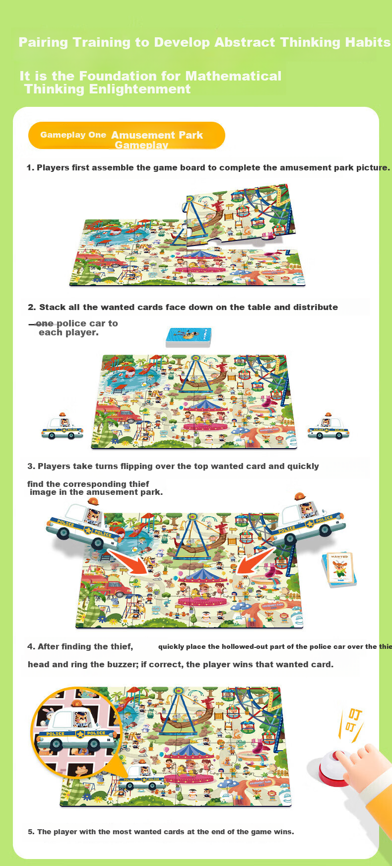 MiLi Police Catch Thief Children's Board Game 3-6-12 Years Educational Toy Logic Thinking Two-Player Game Focus Training 6