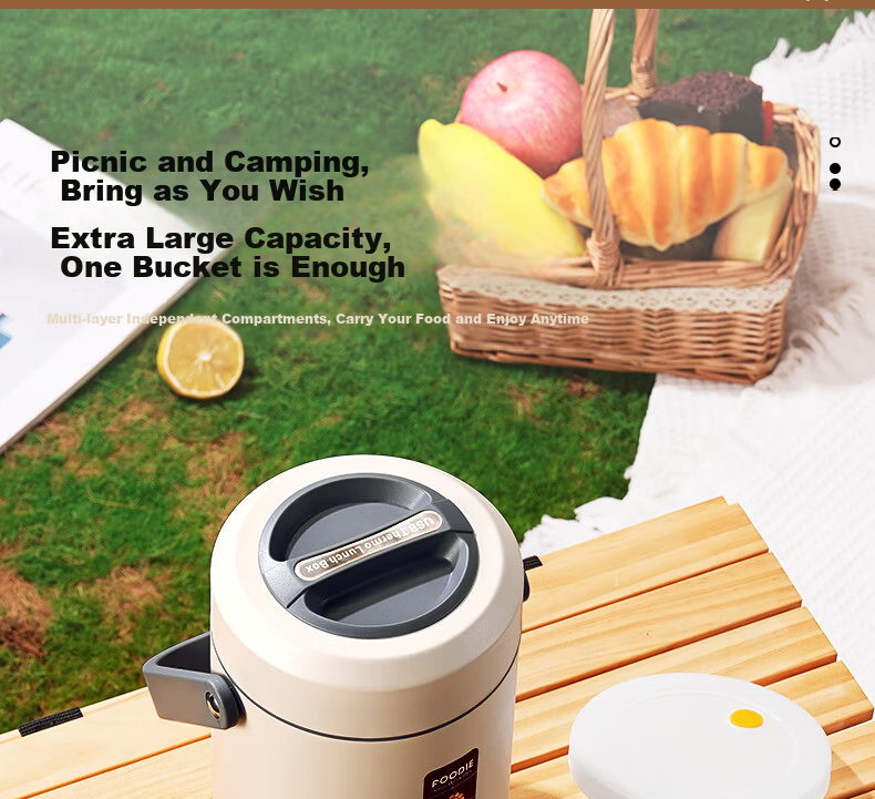 Ymer Electric Heated Long-Lasting Insulated Lunch Box 24-Hour Work Use Large Thermostatic Insulation Container 27