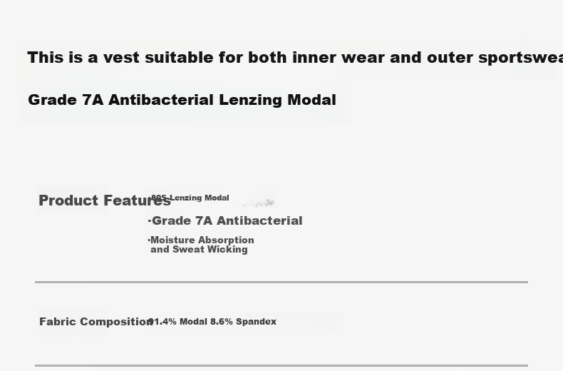 FIRS Men's Vest [80S Lenzing Modal] Round Neck High Elasticity Cooling Breathable Seamless Base Layer Tank Top Plus Size 2