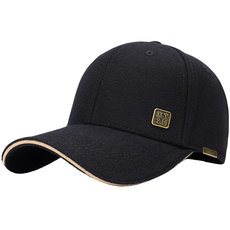 Miiow Men's Wool Warm Baseball Cap Autumn and Spring Black