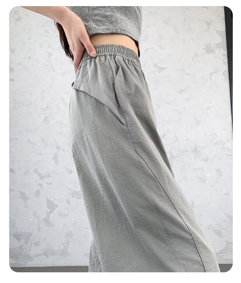 LangSha Quick-Dry Cargo Pants for Women, Spring And Summer Lightweight Style, 2026 Latest Straight-Leg Casual Versatile Wide-Leg Two-Way Tactical Sports Pants 27