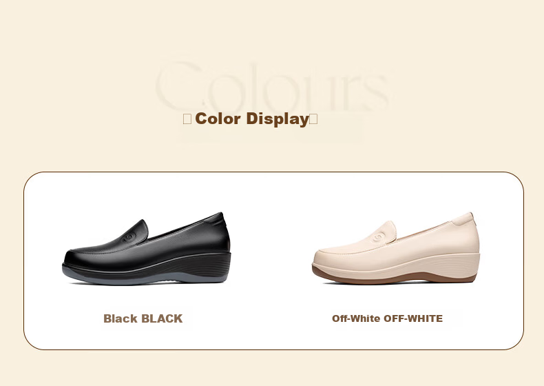 LAORENTOU First Layer Cowhide Soft Sole Comfortable Wedge Women's Loafers Fashion Casual Mom Shoes LB226 Black 37 9