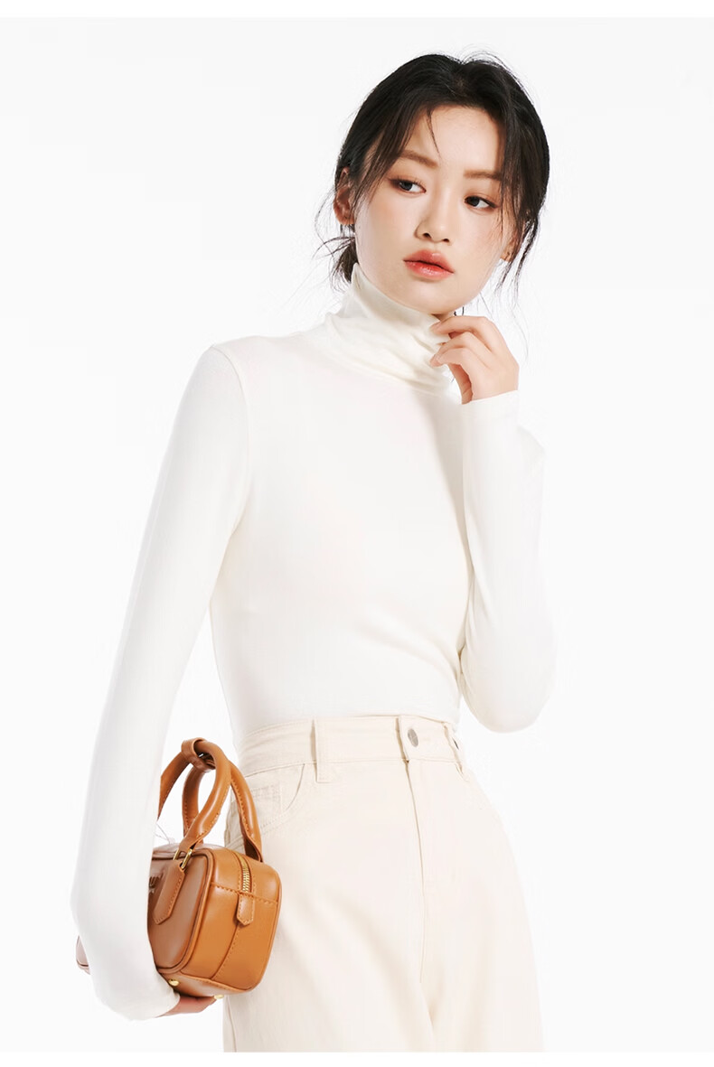 Avandi Wool Base Layer Half Turtleneck Women's Spring Thin Thermal Underwear Modal Autumn Shirt 9