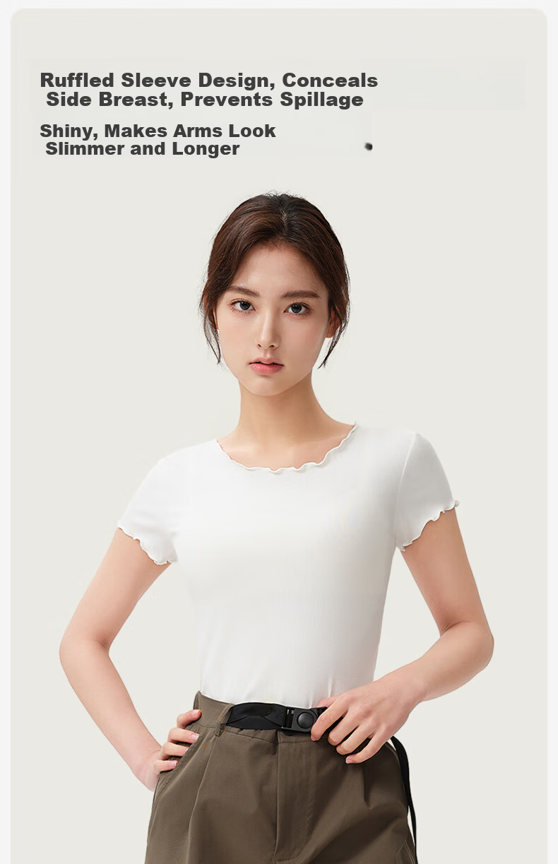 Jianyun Modal Cotton Base Shirt Women's Thin Short Sleeve T-Shirt White Basic Summer Top 8