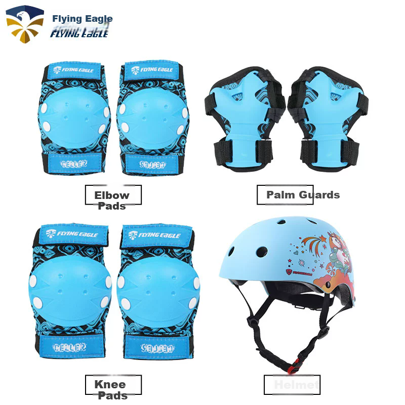 Feiying Kids Roller Skating Protective Gear Helmet Set - Safety Pads for Ice Skating, Skateboarding, Skiing, Balance Bikes, and Bicycles