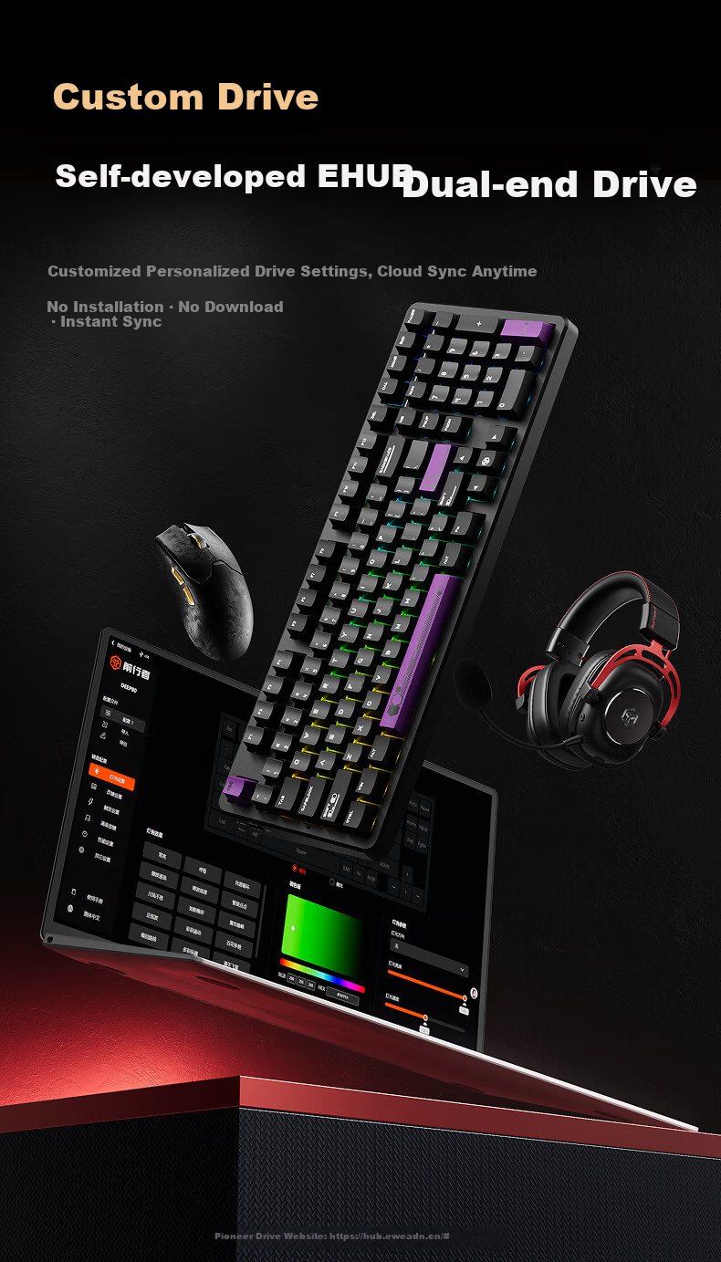 EWEADN Z7 Wireless Gaming Mouse Carbon Fiber Lightweight 3950 Sensor Native Dual 8K Report Rate Universal for Laptop Small Medium Hands Peripheral Qinglian Purple 16