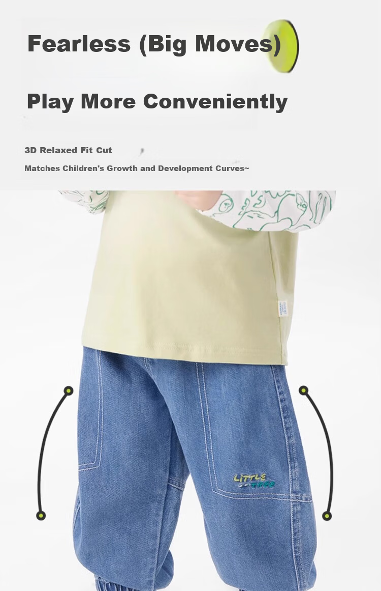 Ciciibear 2025 Spring New Baby Boys Soft Denim Casual Pants Children's Long Pants 7