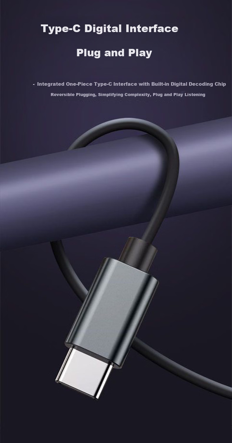 K KY30 Semi-In-Ear Wired Earphones with Inline Control, Type-C Connector, Compatible with Computers, Laptops, and Smartphones, Black 6
