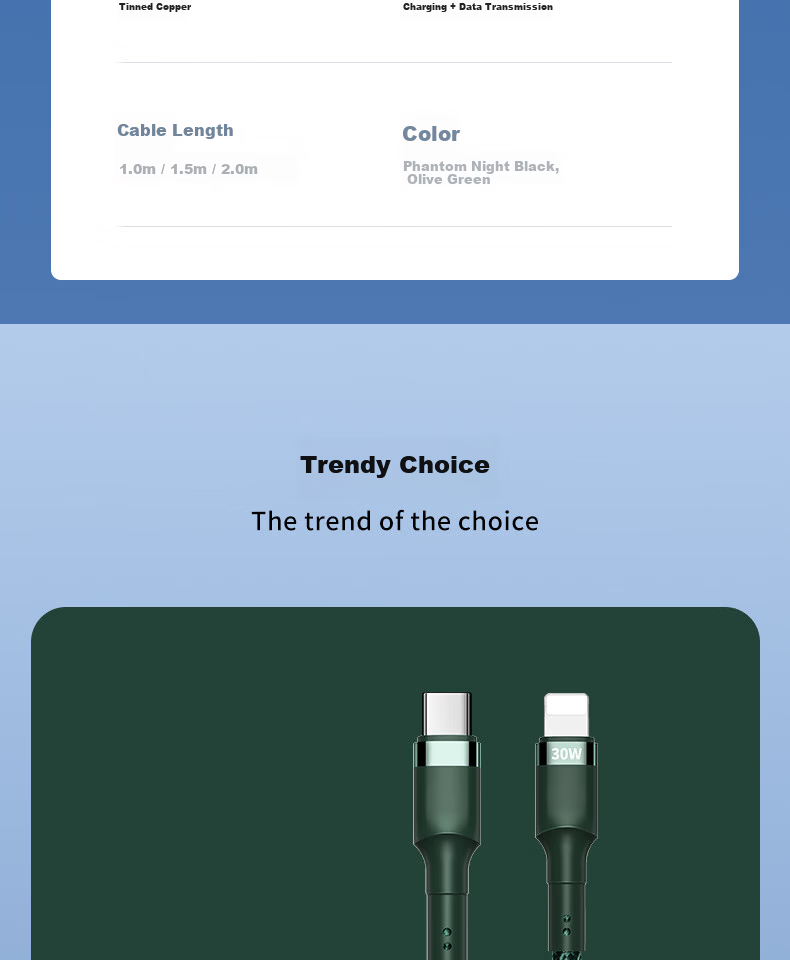 Compatible Apple PD30W Charging Cable for iPhone 14 Pro Max/13/12/11/X/XR/8 Fast Charge Type-C Tablet Car Charger Cable 1.5m Green 16