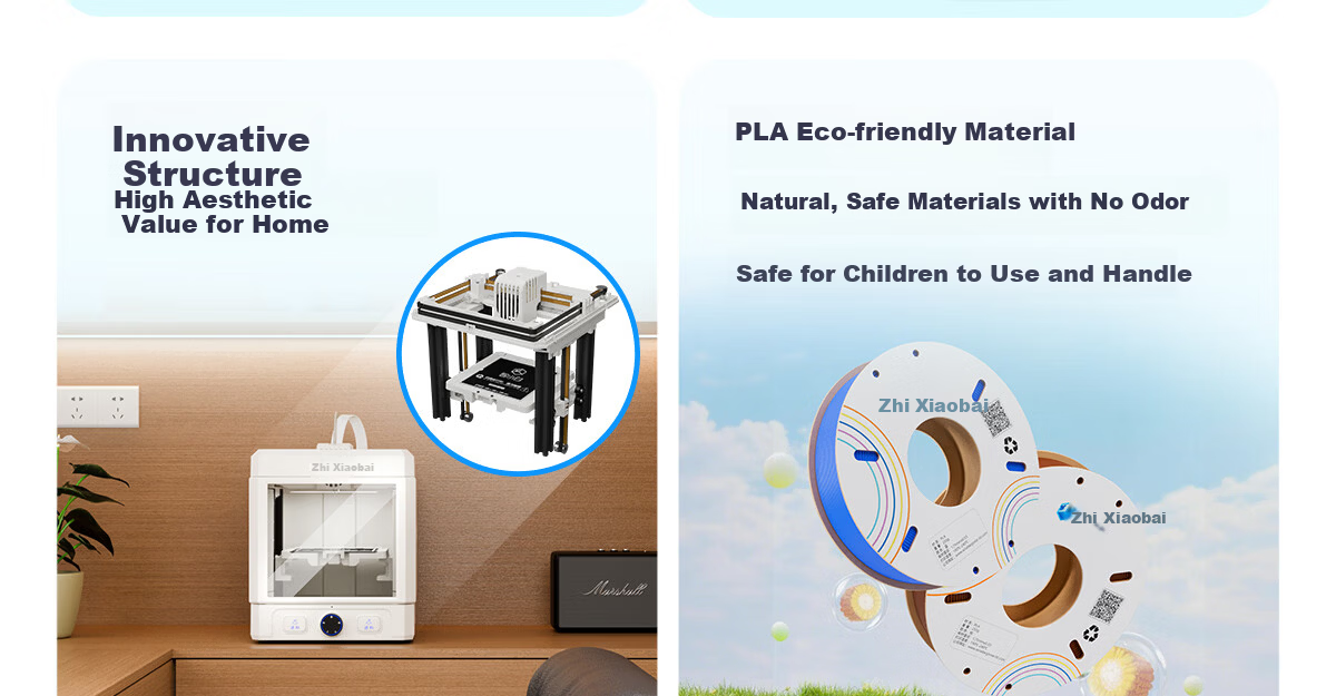 Zhixiaobai Kids 3D Printer Explorer3 Home Learning Small Fully Automatic Leveling High-Speed High-Precision AI Modeling One-Click Printing Cherry Dream Pink Purple 9
