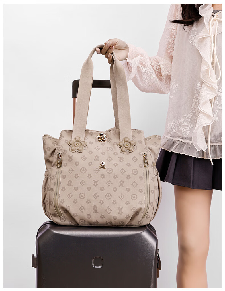 MONTAGUT Women's Large Capacity Tote Bag Luxury Crossbody Shoulder Bag Holiday Gift Khaki 14