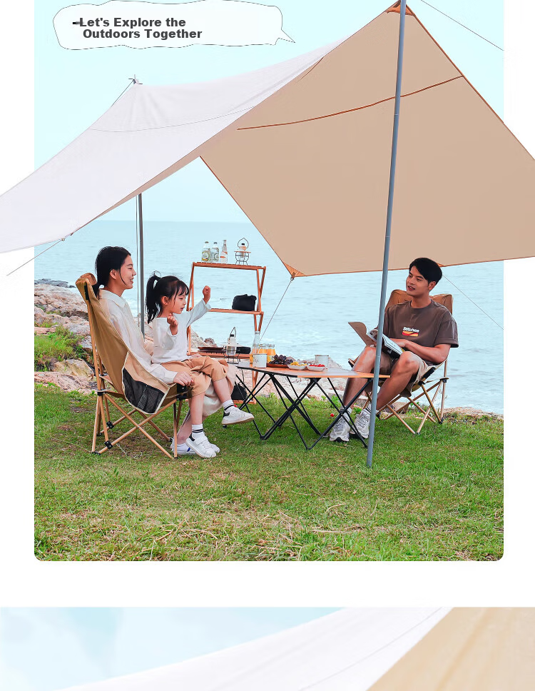 Gosoo Outdoor Folding Chair High Back Moon Chair Camping Chair with Backrest Portable Nap Folding Recliner Beach Chair 15