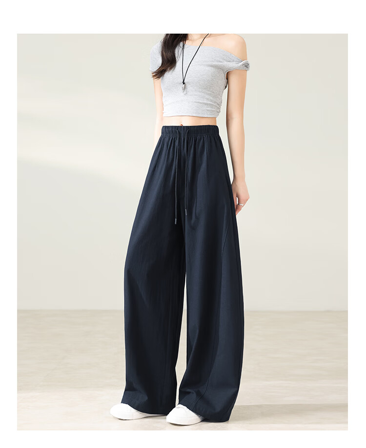 Free Style Wide-Leg Pants for Women Summer Thin High Waist Slim Loose Draped Straight-Leg Tencel Casual Curved Pants 2026 New Arrival 13