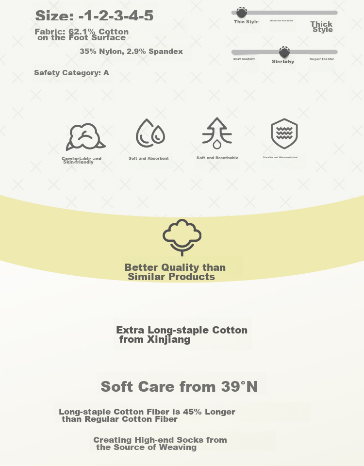 Niduoxiong Children's Socks, Summer Baby Mesh Socks, Loose-Top Thin Cotton Socks for Boys, Newborn Socks for Kids 3