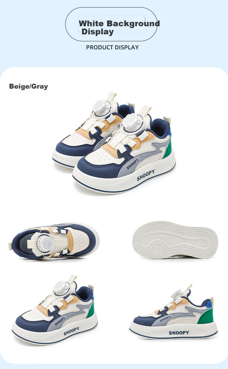 SNOOPY Kids Soft Sole Lightweight Sports Shoes 2026 Girls Versatile Casual Shoes Boys Shoes 0027 Blue Size 32 9