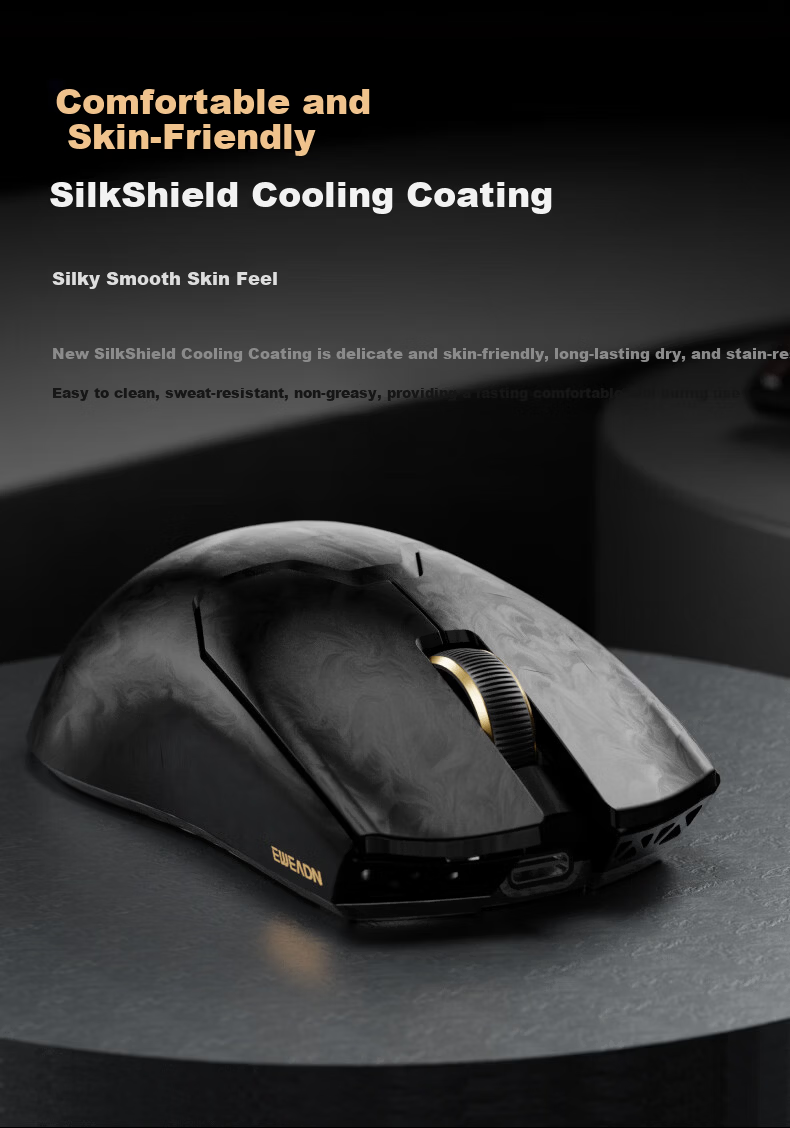 EWEADN Z7 Wireless Gaming Mouse Carbon Fiber Lightweight 3950 Sensor Native Dual 8K Report Rate Universal for Laptop Small Medium Hands Peripheral Qinglian Purple 14