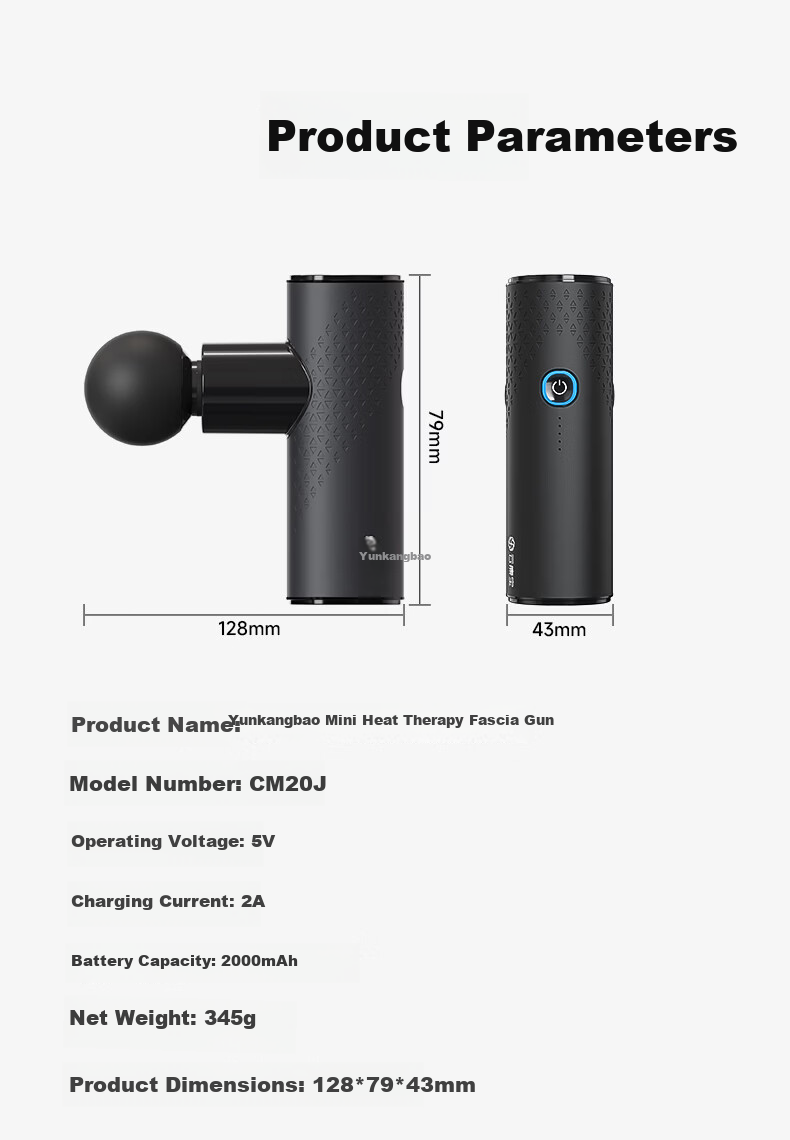 Yunkangbao Fascia Gun Muscle Massager Portable Mini Neck Fascia Gun Professional Sports Massage Device for Men and Women Full Body Massager Women's Day Gift 14