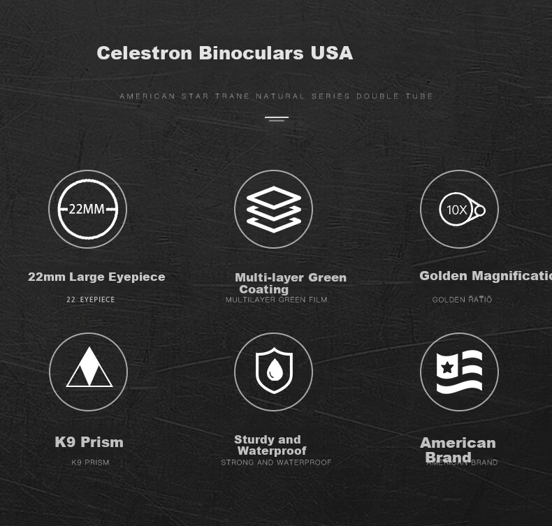 Celestron Lejian 10X42 High-Definition High-Power Low-Light Night Vision Portable Binoculars for Mobile Phone Outdoor Concert Sports Black 3