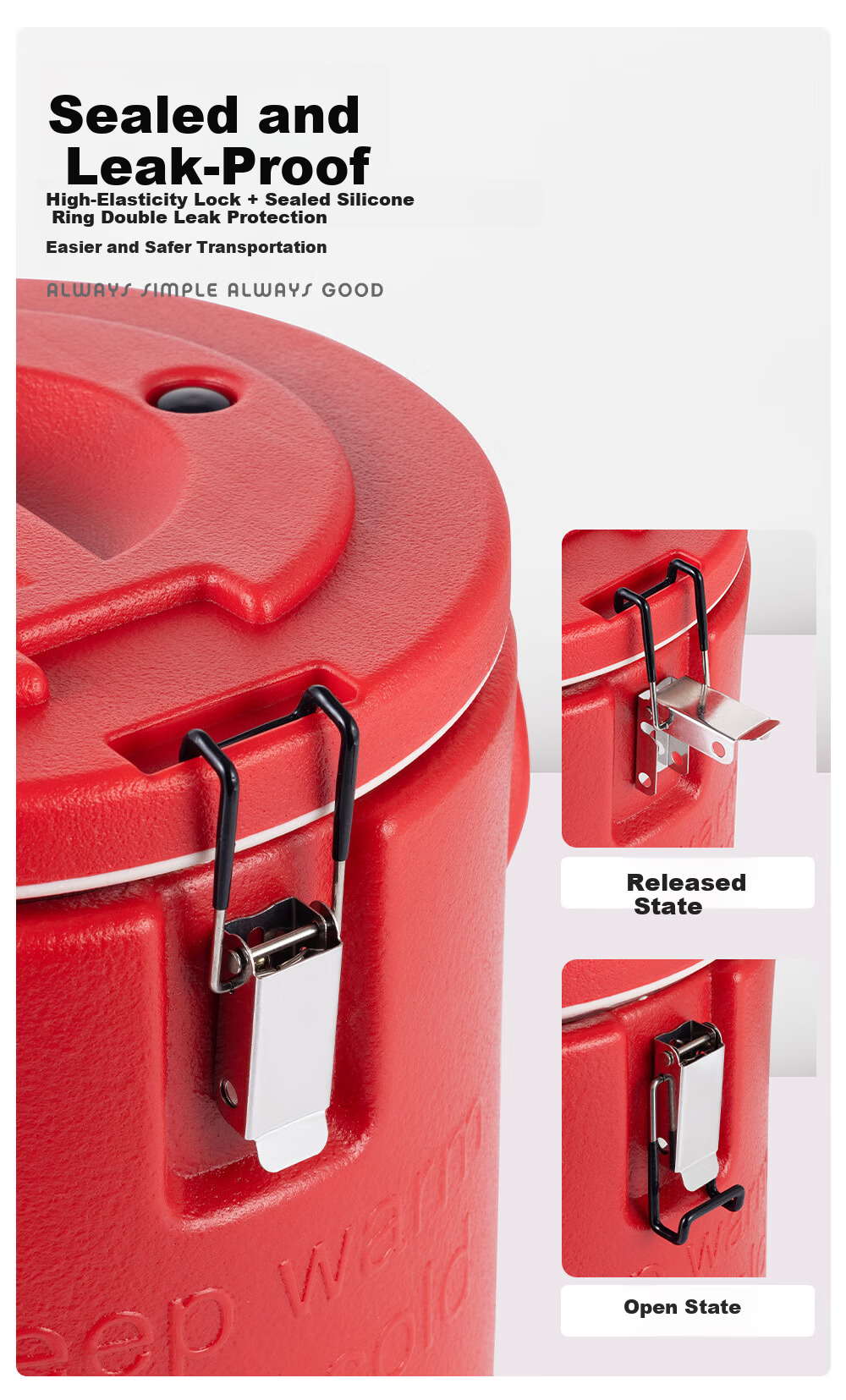 Golden Key Stainless Steel Commercial Thickened Insulated Container 16 Jin Canteen Restaurant Stall Temperature Lock Milk Tea Herbal Tea Bucket GK-LMQL15 6