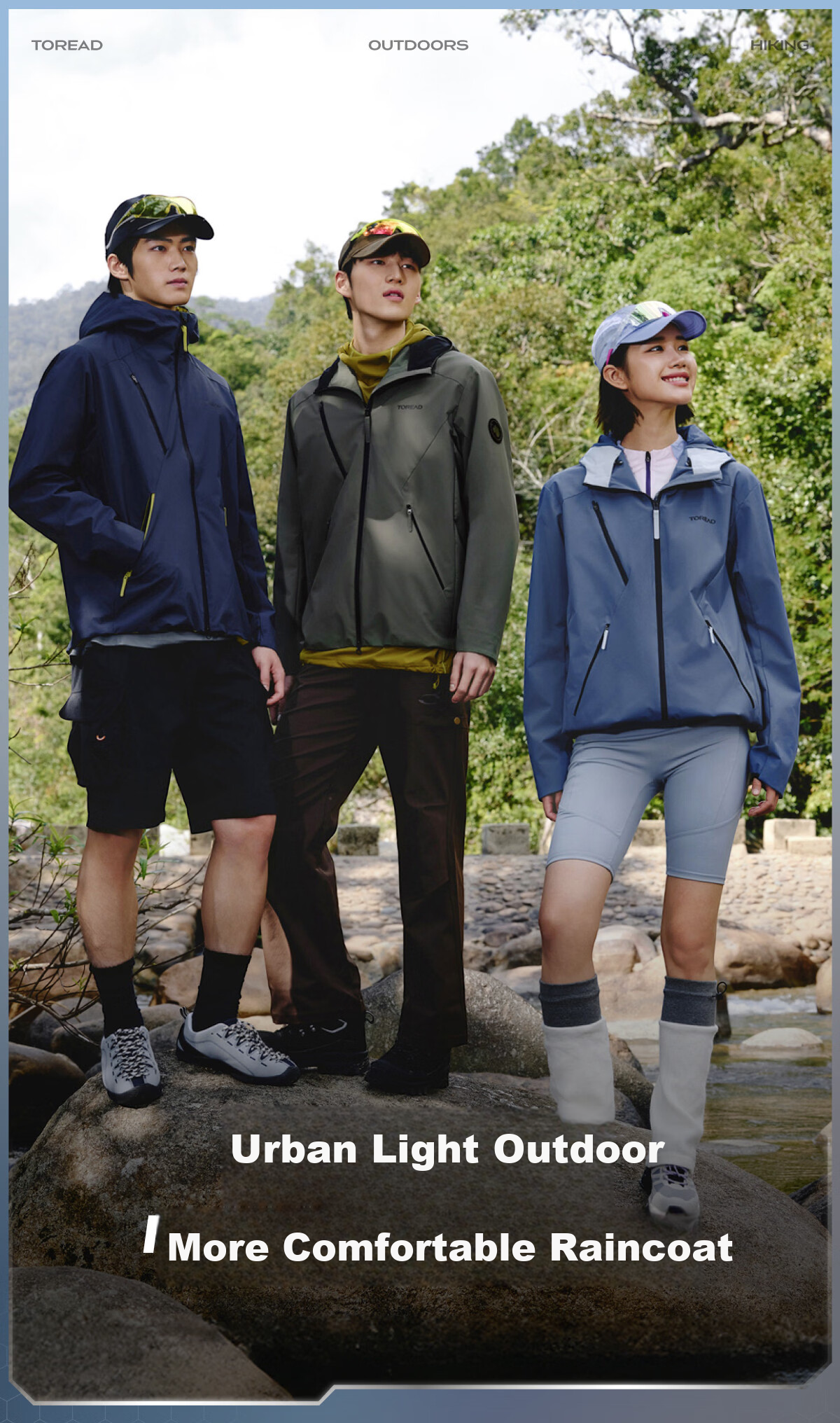 Toread [Mountain Trekking] Softshell Jacket Outdoor Breathable Windproof Waterproof Loose Hiking Mountaineering Coat Ice Grass Blue S 1